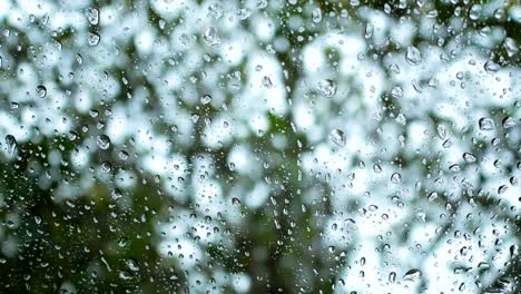 Rain-drops-on-the-outside-mirror-with-blurred-background-and-bokeh-of-natural