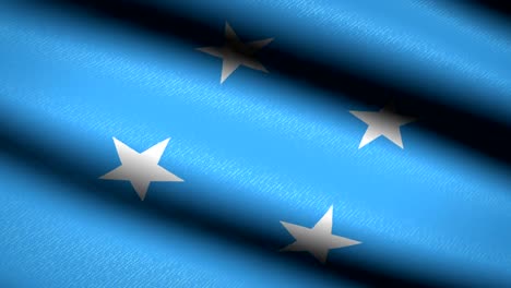 Micronesia-Flag-Waving-Textile-Textured-Background.-Seamless-Loop-Animation.-Full-Screen.-Slow-motion.-4K-Video