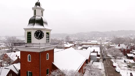 Reverse-Winter-Aerial-Establishing-Shot-of-St.-John's-Lutheran-Church