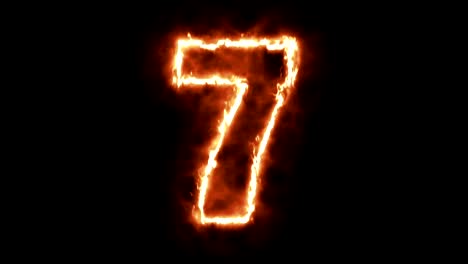 hot-burning-number-on-black-background