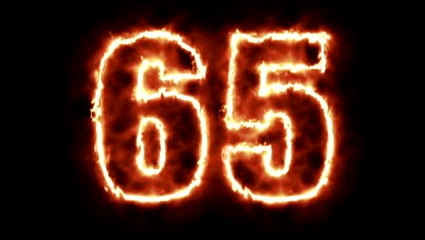 hot-burning-number-on-black-background