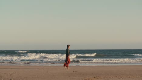 Dog-chasing-owner-on-beach-during-a-walk