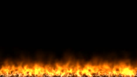 Wall-of-fire-on-black-background-4K