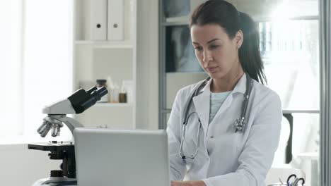 Caucasian-Woman-Working-in-Medical-Clinic