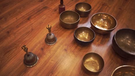 Tibetan-singing-bowls-and-bells-closeup