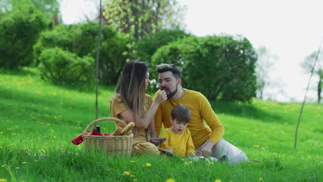 Familia-haciendo-un-picnic-en-un-parque