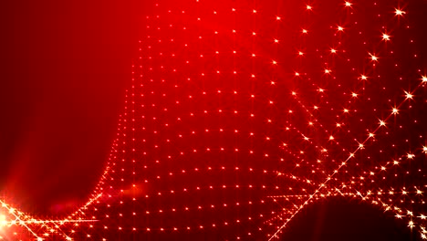 red-background-light-beads