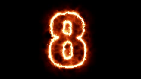 hot-burning-number-on-black-background