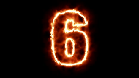 six
-hot-burning-number-on-black-background