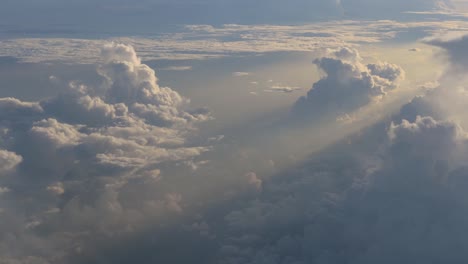 Aerial-view-of-beautiful-white-heap-clouds-on-blue-sky.