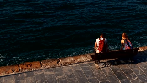 Paseo-marítimo-de-Chania,-Creta,-Grecia