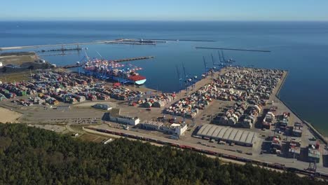 Aerial-of-Container-Ship-Terminal-Harbor