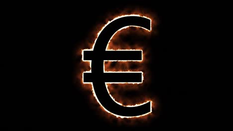 Flaming-euro-sign-appearing-motion-background-red