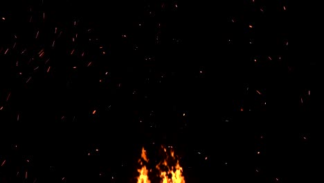 high-speed-shot-of-fire-flames-and-glowing-ash-particles-on-black-background