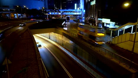 Dichten-Verkehr-auf-der-Hauptstraße-im-Berufsverkehr-Hong-Kong