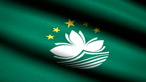 Macau-Flag-Waving-Textile-Textured-Background.-Seamless-Loop-Animation.-Full-Screen.-Slow-motion.-4K-Video