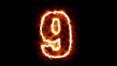 hot-burning-number-on-black-background