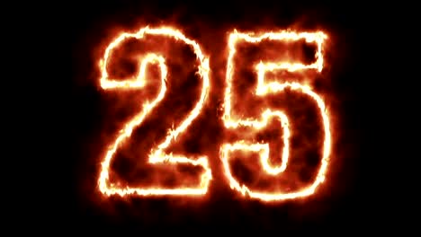 hot-burning-number-on-black-background