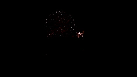 Coloridos-fuegos-artificiales-en-la-noche-de-vacaciones-en-slo-mo