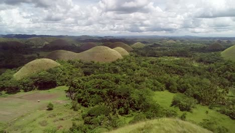 Aerial-view-of-Chocolate-Hills-Complex,-Batuan,-Philippines.