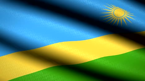 Rwanda-Flag-Waving-Textile-Textured-Background.-Seamless-Loop-Animation.-Full-Screen.-Slow-motion.-4K-Video