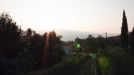 Time-Lapse-of-Sunrise-Over-Mountain-and-Village-House-in-Italy