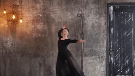 A-young-woman-uses-plastic-movements-to-perform-a-ballet-dance