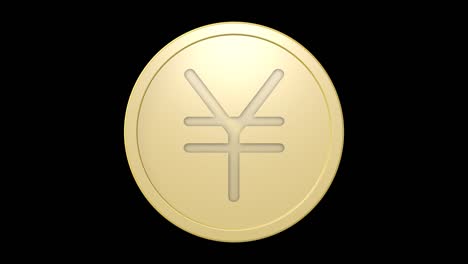 Signo-de-yen-en-monedas-de-oro