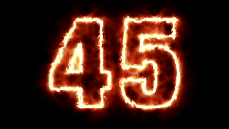 hot-burning-number-on-black-background