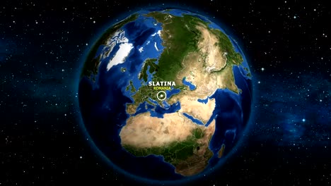 EARTH-ZOOM-IN-MAP---ROMANIA-SLATINA