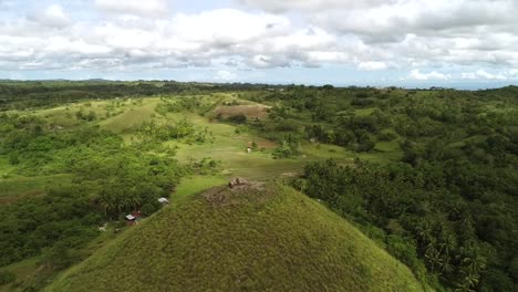 Aerial-view-of-Chocolate-Hills-Complex,-Batuan,-Philippines.