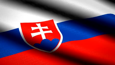 Slovakia-Flag-Waving-Textile-Textured-Background.-Seamless-Loop-Animation.-Full-Screen.-Slow-motion.-4K-Video