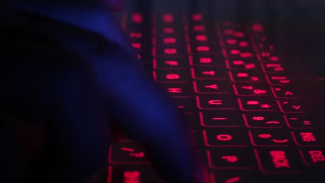 Typing-on-Laser-Projection-Keyboard-Close-Up-Shot