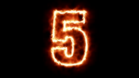 five

-hot-burning-number-on-black-background