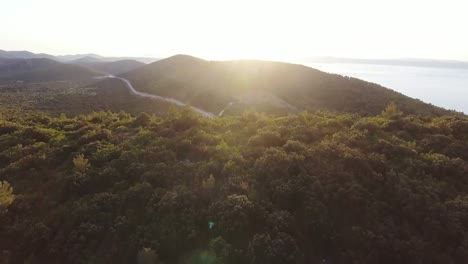 Sonnenuntergang-Insel-Ozean-Meer-Kroatien