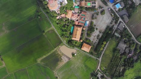 Aerial-view-Landscape-of-Wat-Tham-Sua,-Tha-Muang-District,-Kanchanaburi-Thailand