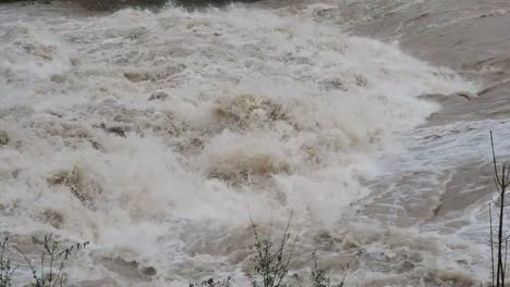 The-Serio-river-swollen-after-heavy-rains.-Province-of-Bergamo,-northern-Italy