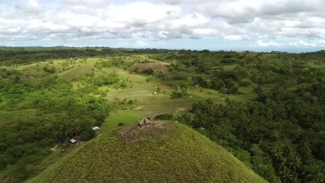 Aerial-view-of-Chocolate-Hills-Complex,-Batuan,-Philippines.