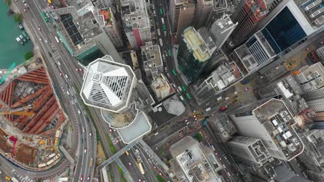 day-time-city-downtown-park-traffic-road-junction-aerial-topdown-panorama-4k-hong-kong