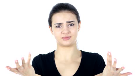 Angry-Woman,-White-Background