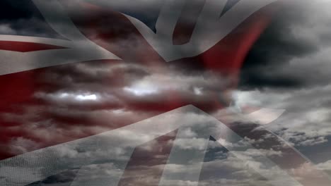 Flag-of-England-waving-against-sky-and-clouds-4k