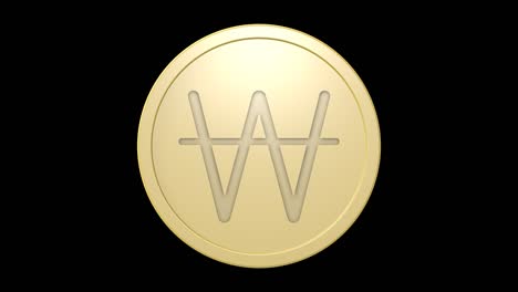 Won-sign-on-golden-coin