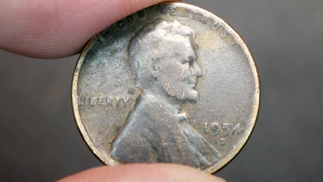 Close-up-of-very-old-coins