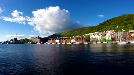 Port-of-old-Hanseatic-in-Bergen,-Norway