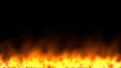 Wall-of-fire-on-black-background-4K