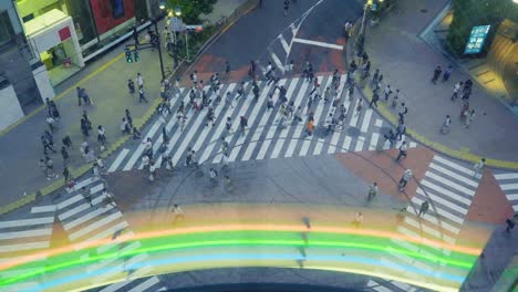 Elevator-shot-of-a-big-crossing-in-Japan.-Thousands-of-people-are-walking-in-a-business-area.