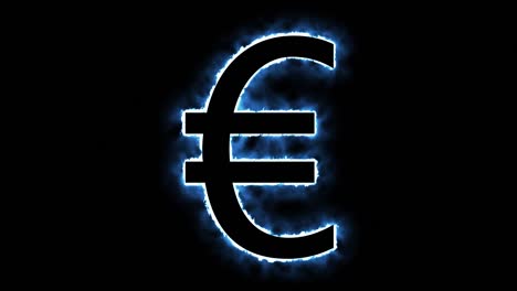 Flaming-euro-sign-appearing-motion-background-blue