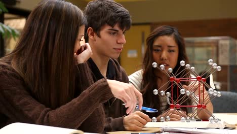 A-group-of-college-students-work-together-to-finish-an-assignment