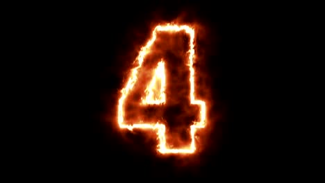 four
-hot-burning-number-on-black-background