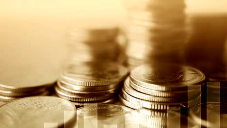 Double-exposure-of-graph-and-rows-of-coins